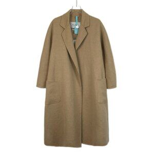 Max Mara Womens Camel Wool Blend Long Coat Made In Italy